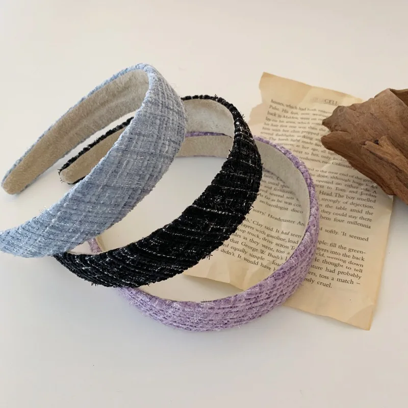 

Hair Accessories Wide Shiny Weaving Hairbands Braided Headband Hair Hoop Fashion Hair Bands Bezel Headdress