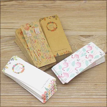 

Paper card DIY 100pcs Thank you longer earring package card colorful print birds drop hand made with love earring package card