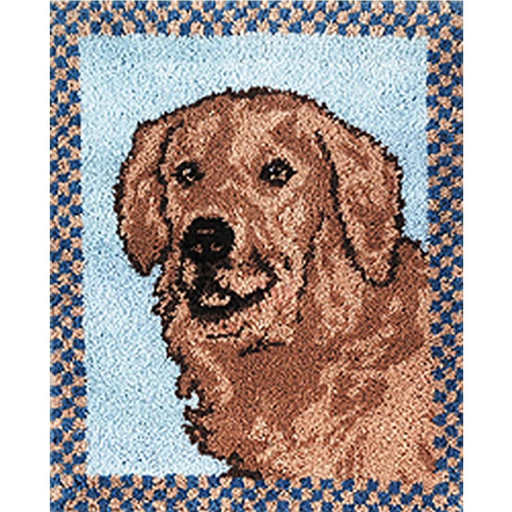

DIY carpet Knotted stitch embroidery kit Crochet strings rugs Hook latch mat with Pre-Printed Pattern Home decoration Dog