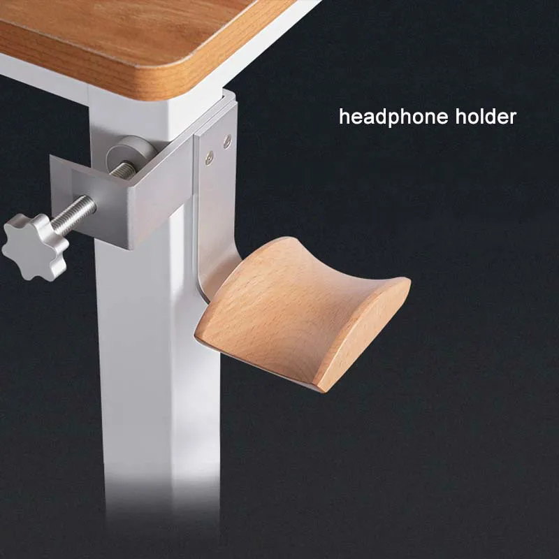 Headphone Holder Rack Headphone Stand Wood Desk Headset Display Hanger Aluminum Alloy Easy Install High Quality Fashion 1pc