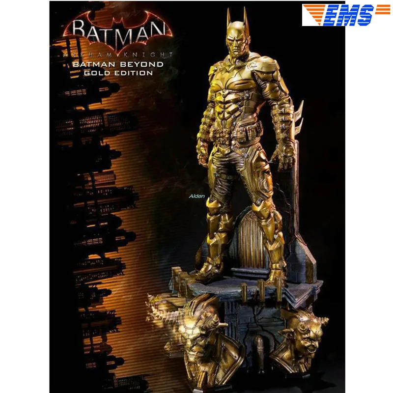 

33" MMDC-10GL Statue Superhero Bust Batman 1/3 Gold Version Full-Length Portrait The Avengers GK Action Model Toy BOX 84CM Z2544