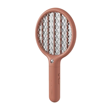 

Mini Portable Electronic Swatter Killer Racket-USB Rechargeable LED Light-3Layers Safety Mesh Protection