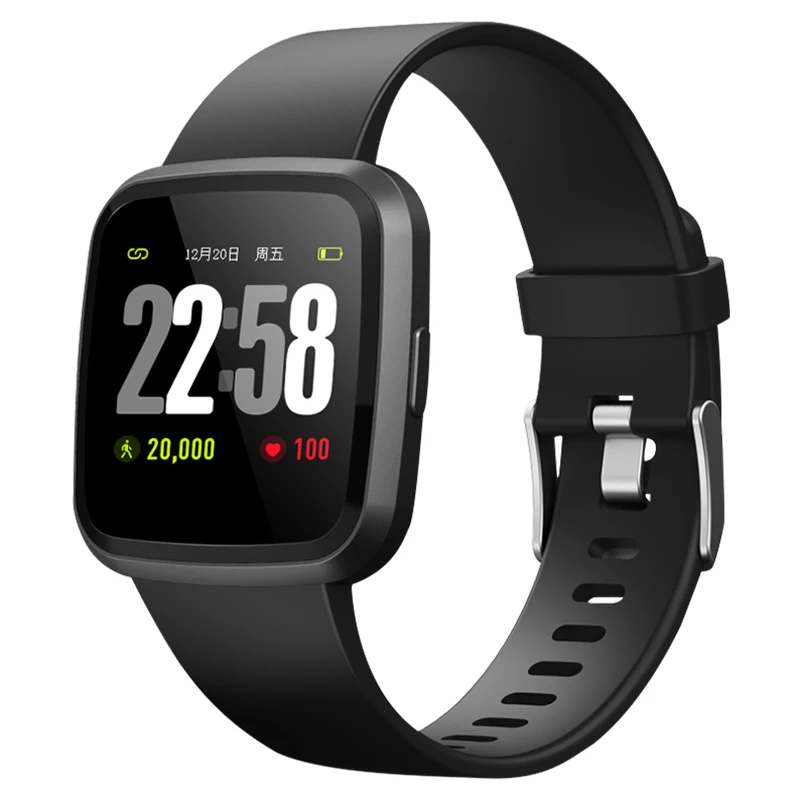 Smartwatch Black V12 Смарт-часы фитнес Шагомер здоровье трекер-сна для сердечного ритма ip67 водонепроницаемые спортивные часы для мужчин и женщин умные часы - Цвет: Smartwatch Black