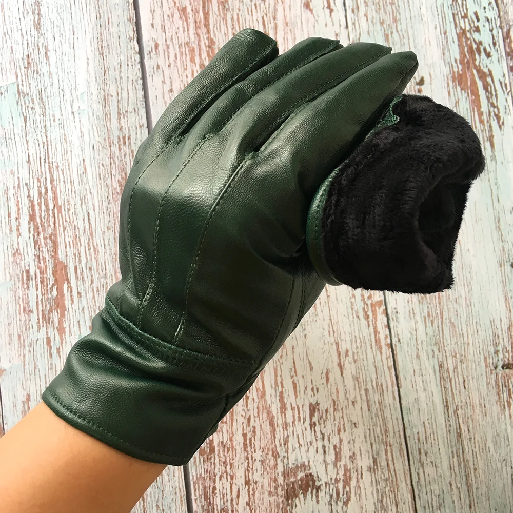 

Real Leather Gloves discount 2019 100% genuine leather gloves female sheepskin gloves women's thin thermal fashion gift