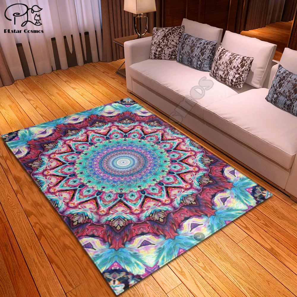 

Psychedelic vortex Pattern Square Anti-Skid Area Floor Mat 3D Rug Non-slip Mat Dining Room Living Room Soft Bedroom Carpet