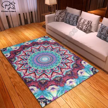 

Psychedelic vortex Pattern Square Anti-Skid Area Floor Mat 3D Rug Non-slip Mat Dining Room Living Room Soft Bedroom Carpet