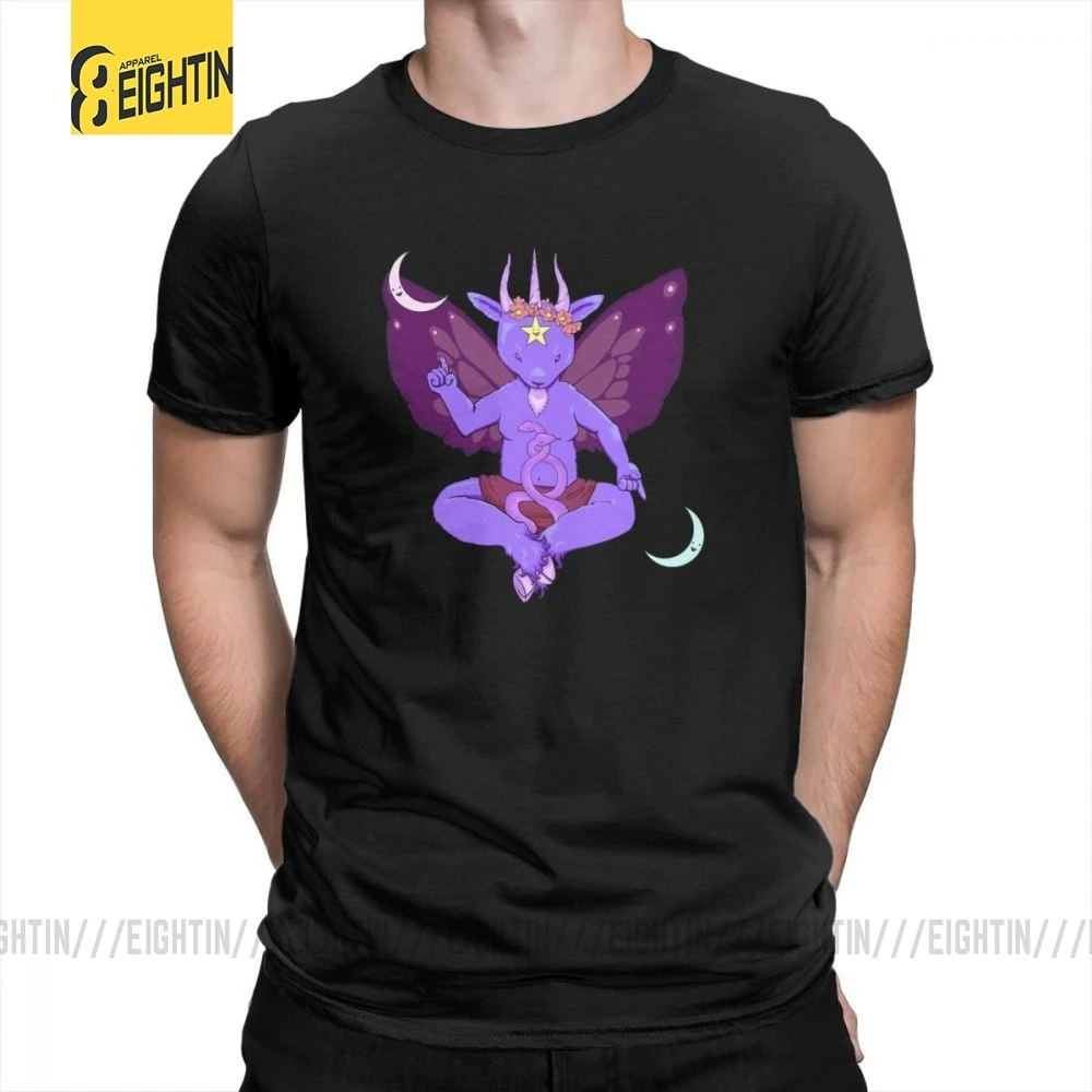 My Little Baphomet футболки короткий рукав чистый хлопок для мужчин футболка печать футболки круглый вырез большой размер мультфильм уникальный