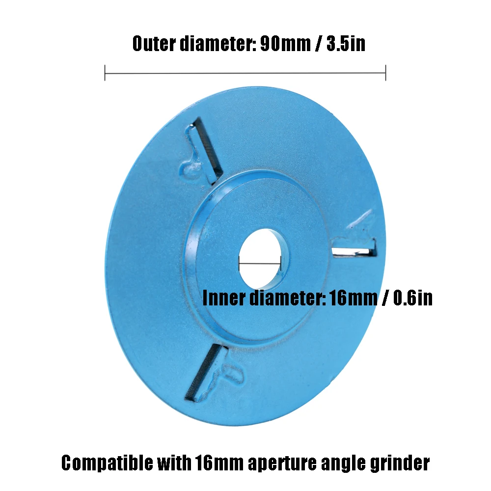 

Hot Three Teeth Woodworking Turbo Tea Tray Digging Wood Carving Disc Tool Milling Cutter for 16mm Aperture Angle Grinder