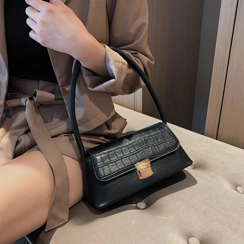 

Stone Pattern PU Leather Shoulder Bags For Women 2019 Luxury Quality Designer Small Travel Handbags Phone Purses Hand Bag Totes