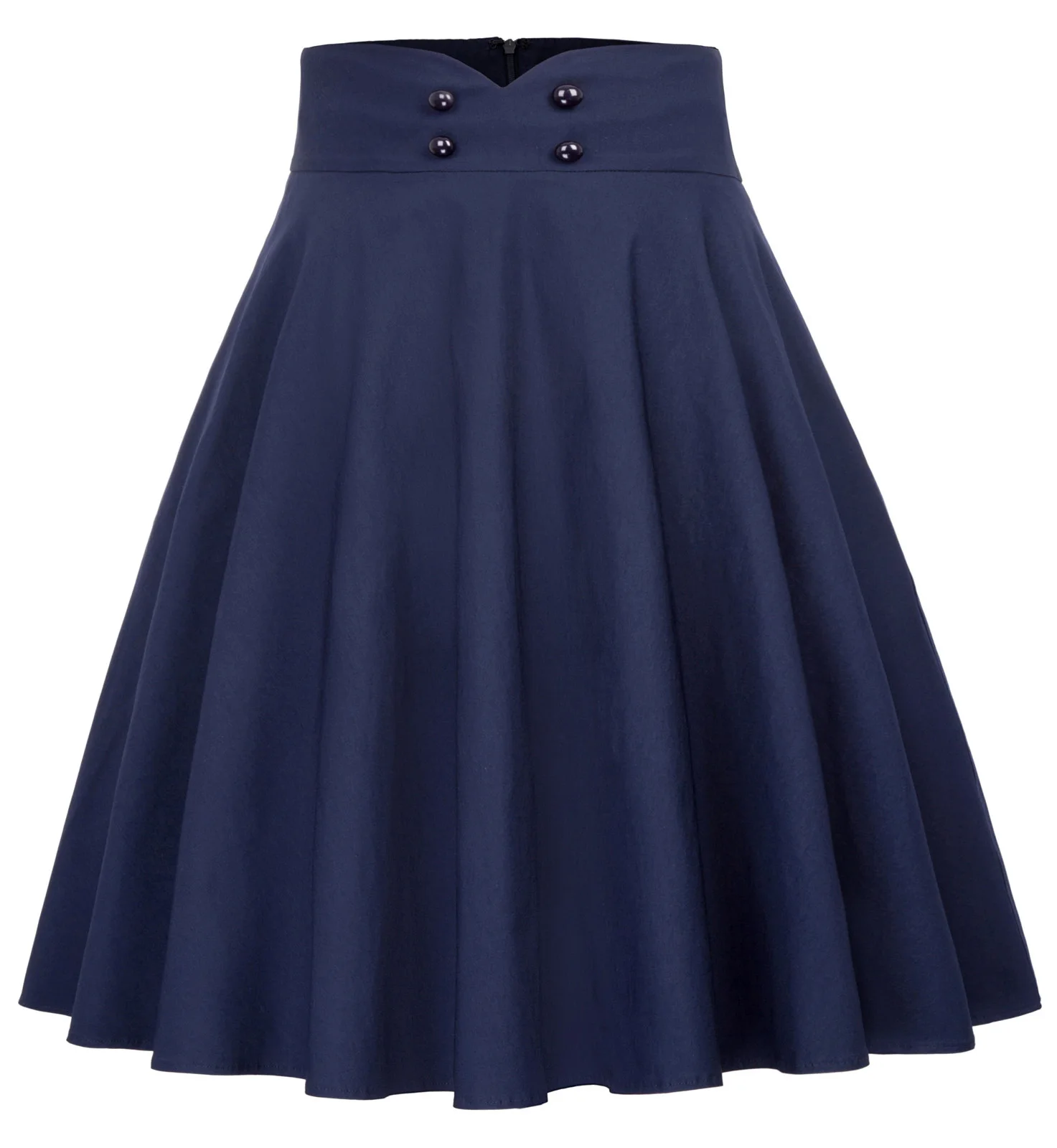 Grace Karin Винтаж плиссированная юбка А-силуэта Для женщин Повседневное Высокая Талия расклешенное, для свинга юбки по колено миди вечерние с коротким и широким подолом, юбка - Цвет: Navy Blue