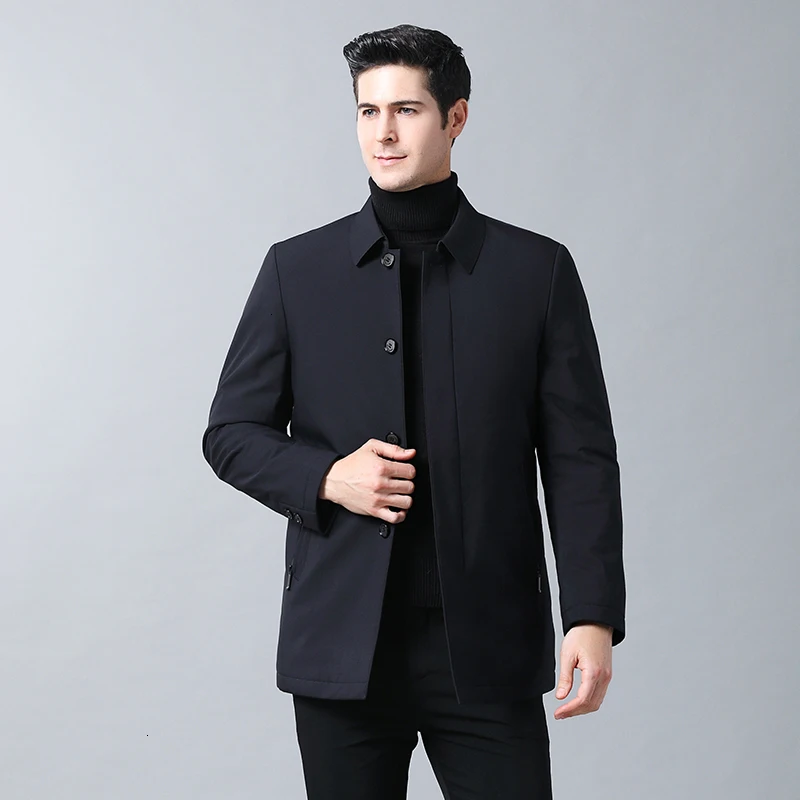 NEW Hot Fashion Winter Coat Men Thick Warm Mens Youth Lapel Winter d own Jacket Windproof Father's Gift Parka