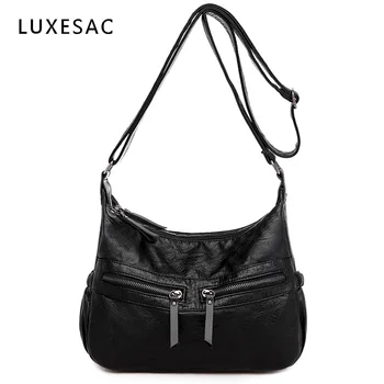 

Retro Soft Pu Leather Crossbody Bags for Women 2020 High Quality Sac Main Femme Small Black Over Shoulder Messenger Bag Women