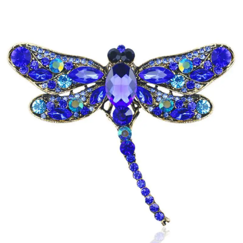 Crystal Vintage Dragonfly Brooches For Women Large Insect Brooch Pin Fashion Dress Coat Accessories Cute Jewelry | Украшения и