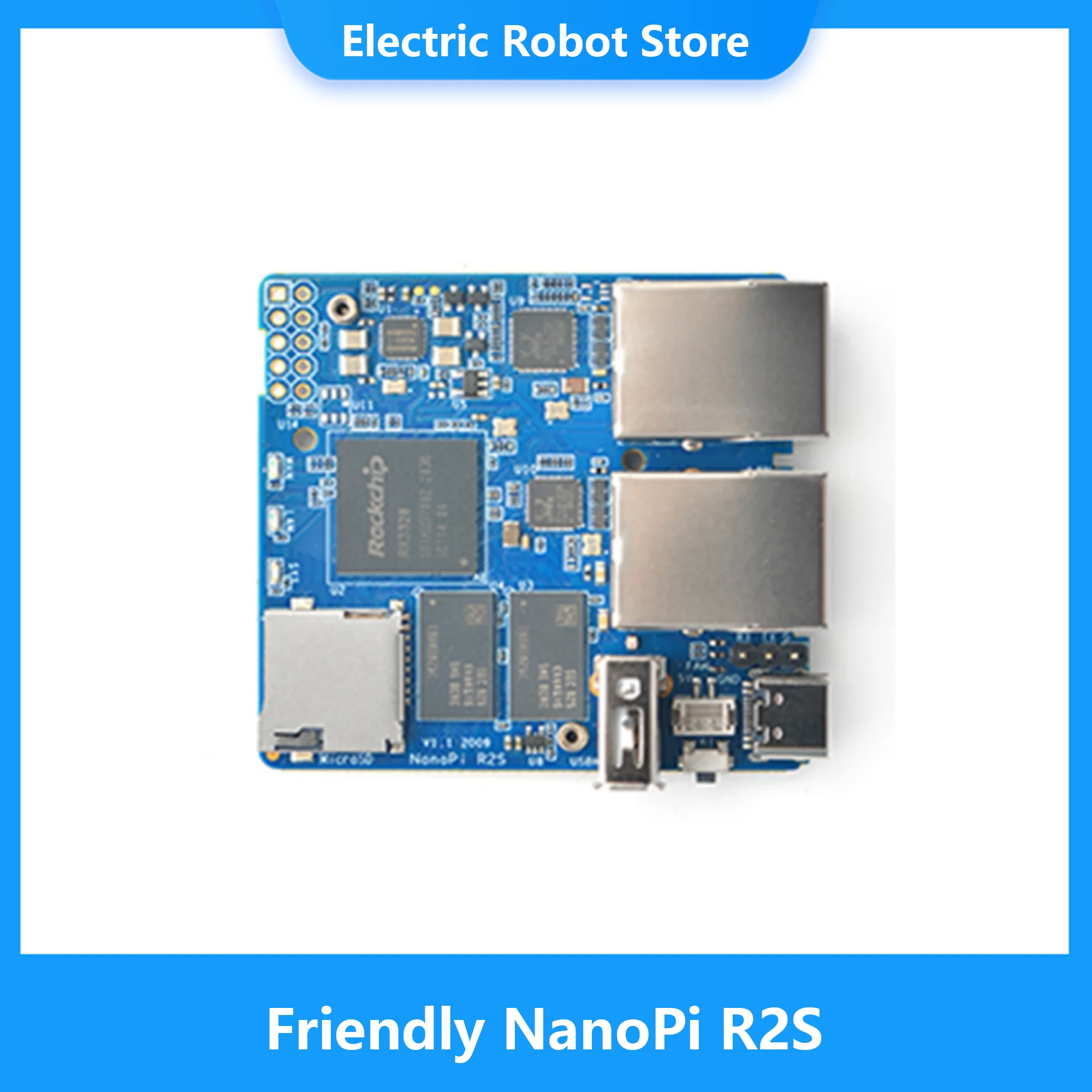 ģȭ  NanoPi R2S Oficial ݼ  OpenWrt ý RK3328 ̴   ⰡƮ Ʈ 1GB  ޸