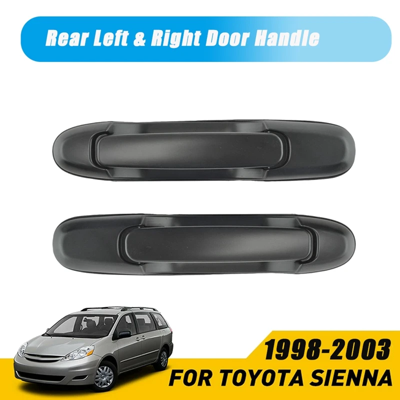 Rear Outside Exterior Sliding Door Handle 1 Pair Set for 1998-2003 Toyota Sienna Driver and Passenger Side Black | Автомобили и