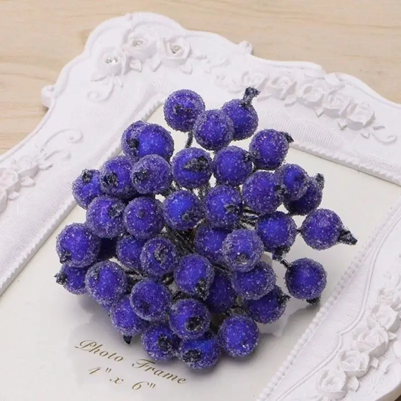 Purple 40 шт./лот, искусственные ягоды, орнамент, пенные растения, для дома, Матовые Рождественские елки, DIY аксессуары, украшение, имитация фруктов#63 - Цвет: Purple