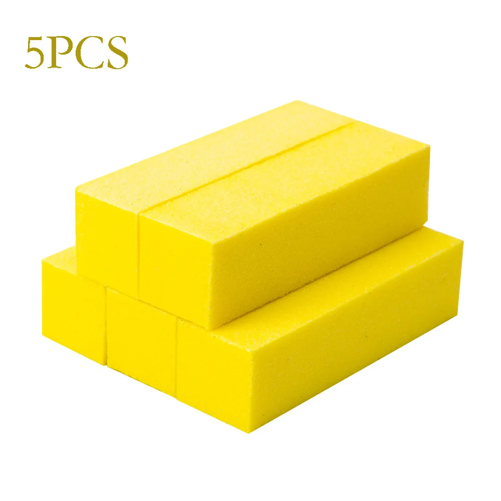 5PCS YELLOW 10 шт губки для ногтей для УФ-геля Белый пилочка для ногтей буферный блок маникюрный лак шлифовальный буфер для ногтей цветной буферный блок - Цвет: 5PCS YELLOW