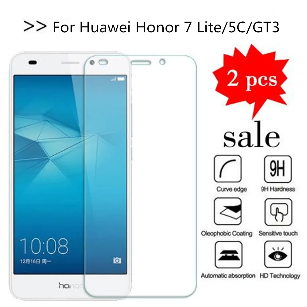 

2PCS Glass For Huawei Honor 7 Lite Screen Protector Tempered Glass For Huawei Honor 5C GT3 GR5 Mini Protective Film