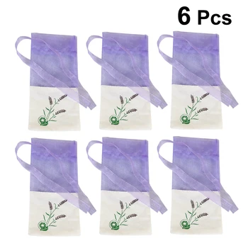 

6pcs Floral Printing Lavender Bags Empty Fragrance Pouch Sachets Bag For Relaxing Sleeping Empty Sachets Storage Bag Organizer