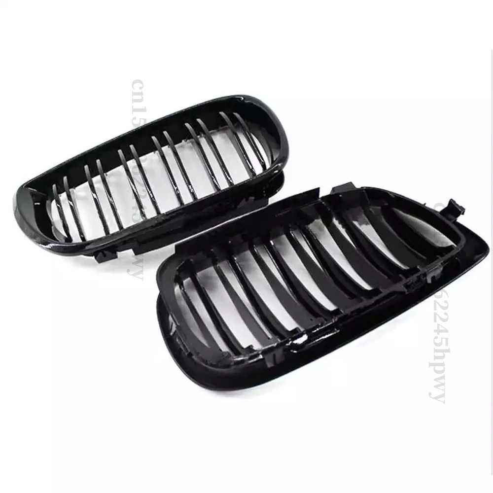 For BMW E46 4 Door 4D 3 Series 2002 2003 2004 2005 318i 320i 325i 330i Grillles Gloss Black Front Kidney Double Slat Grill
