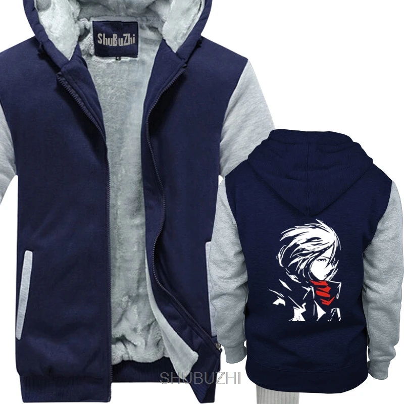 navy grey Attack On Titan AOT красивые худи очищенные повседневные мужские толстовки классные зимние толстые толстовки на молнии Зимняя куртка sbz8154 - Цвет: navy grey