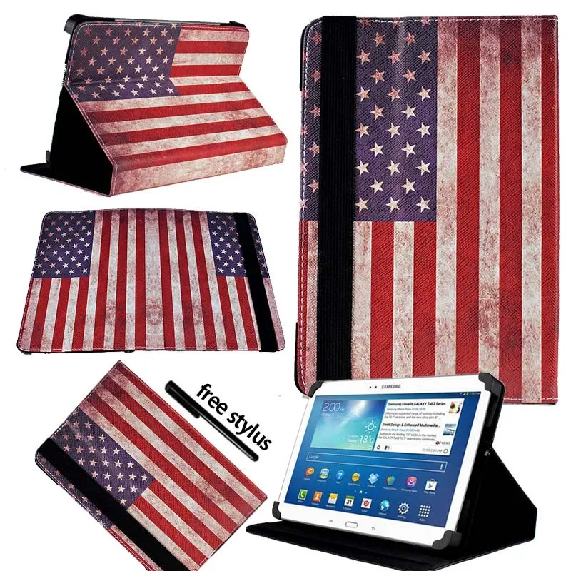 USA American Flag KK&LL для samsung Galaxy Tab 3 10,1 p5200 GT-P5210 кожаный чехол-книжка для планшета+ Бесплатный стилус - Цвет: USA American Flag