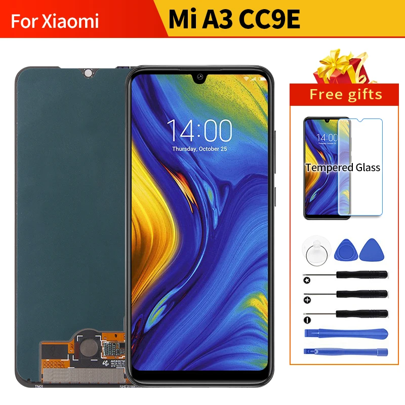 6,01 ''Супер AMOLED для Xiaomi Mi CC9e ЖК-дисплей с сенсорным экраном дигитайзер сборка PANTALLA для Xiaomi Mi A3 CC9e lcd