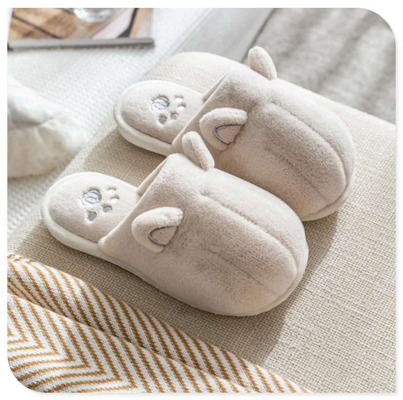 Cat Ears Cotton Slippers - Loli The Cat