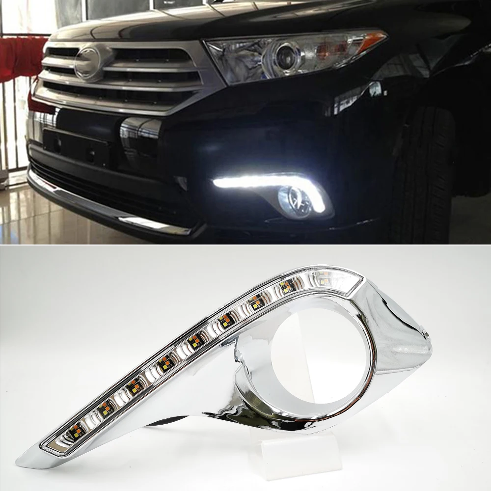 Автомобильная проблесковая 1 набор 12V для Toyota Highlander 2012 2013 2014 светодиодный DRL