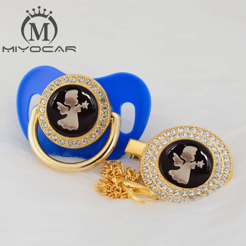 GAG-6 0-6M MIYOCAR цвета: золотистый, серебристый Ангел Красивая Серебряный bling соски-Пустышки и соски-пустышки клип BPA бесплатно манекен шику уникальный дизайн кляп-8/9 - Цвет: GAG-6 0-6M