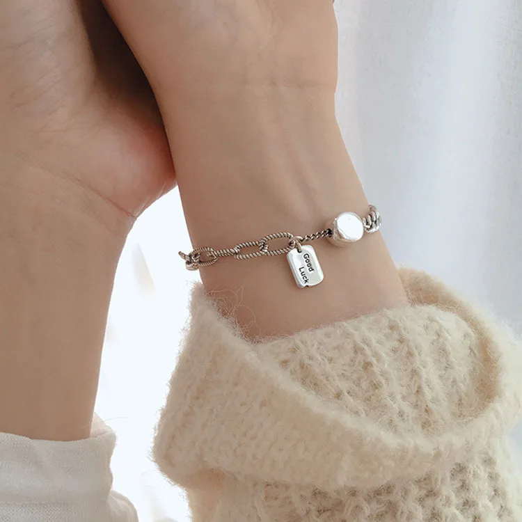 

925 Sterling Silver Bracelet for Women Charm Bracelet Good Luck Korean Fashion Design Jewelry Women Accessories Wholesale