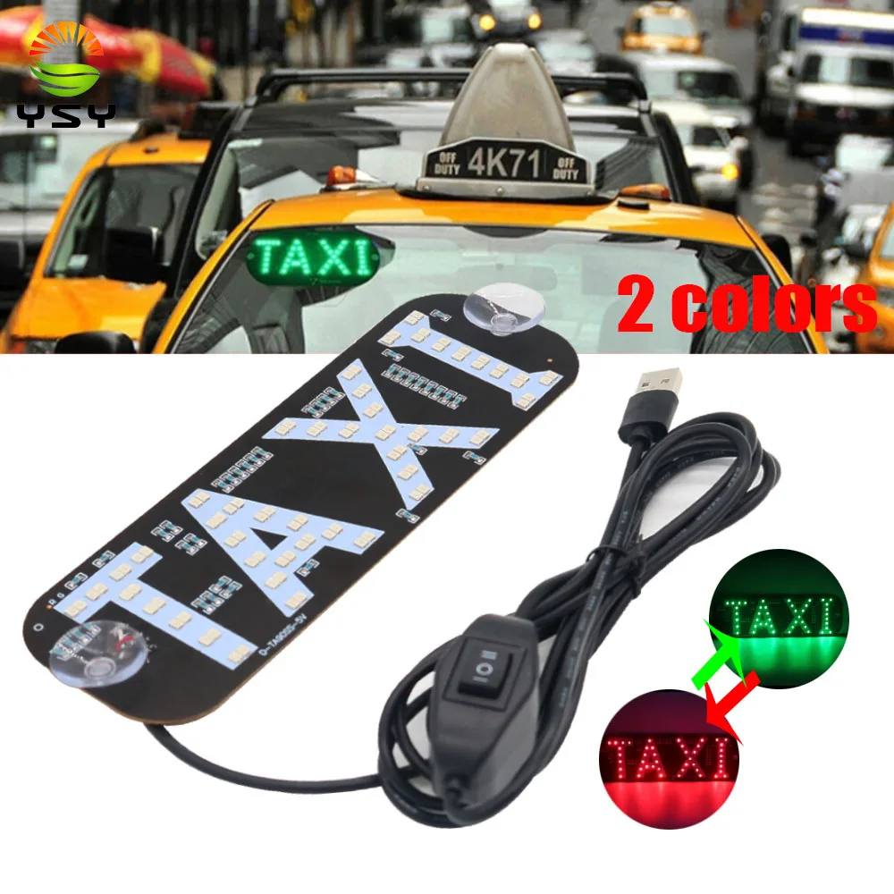 Ysy 10X New Car Interior Led Indicatore Luminoso Taxi Pannelli Segno 2 Colori Spia Sul Tetto Con Usb 5V Lampada Per Parabrezza A Lunga Durata