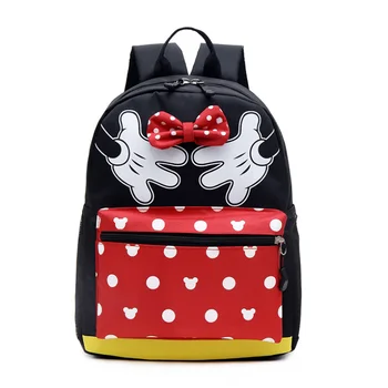 

New Cute Unisex Mickey Prints Backpack Minnie children School Bags Boys and Girls Cartoon Shaped schoolbag baby kids bag