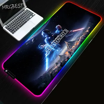 

MRGBEST Star Wars Hot Sale Super Large L RGB Gaming Lockedge Mouse Pad LED Backlight USB Pc Keyboard Non-slip Natural Rubber Mat