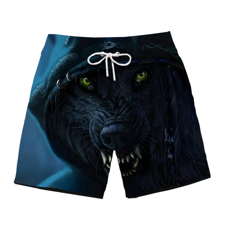 New Male Summer Wolf Shorts Men Animal Casual Short Pants Cargo Black Beach 3d Printed Shorts Gothic Fitness Mens Shorts