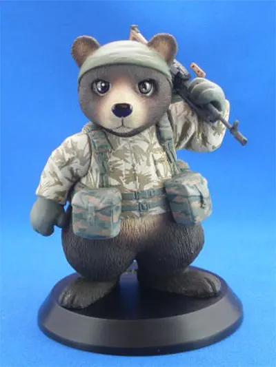 Kawaii 12 см CAT SHIT ONE Black Bear миниатюры моделирование Неокрашенный DIY сборка статическая Смола Модель наборы украшение автомобиля