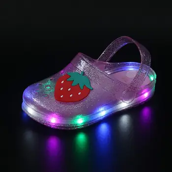 

Kids Sandals Boys Girls Sandals Cartoon Fruit Jelly Shoes Hollow Led Light Up Shoes Soft Slippers Toddler Sandals Boys Shoes Gir