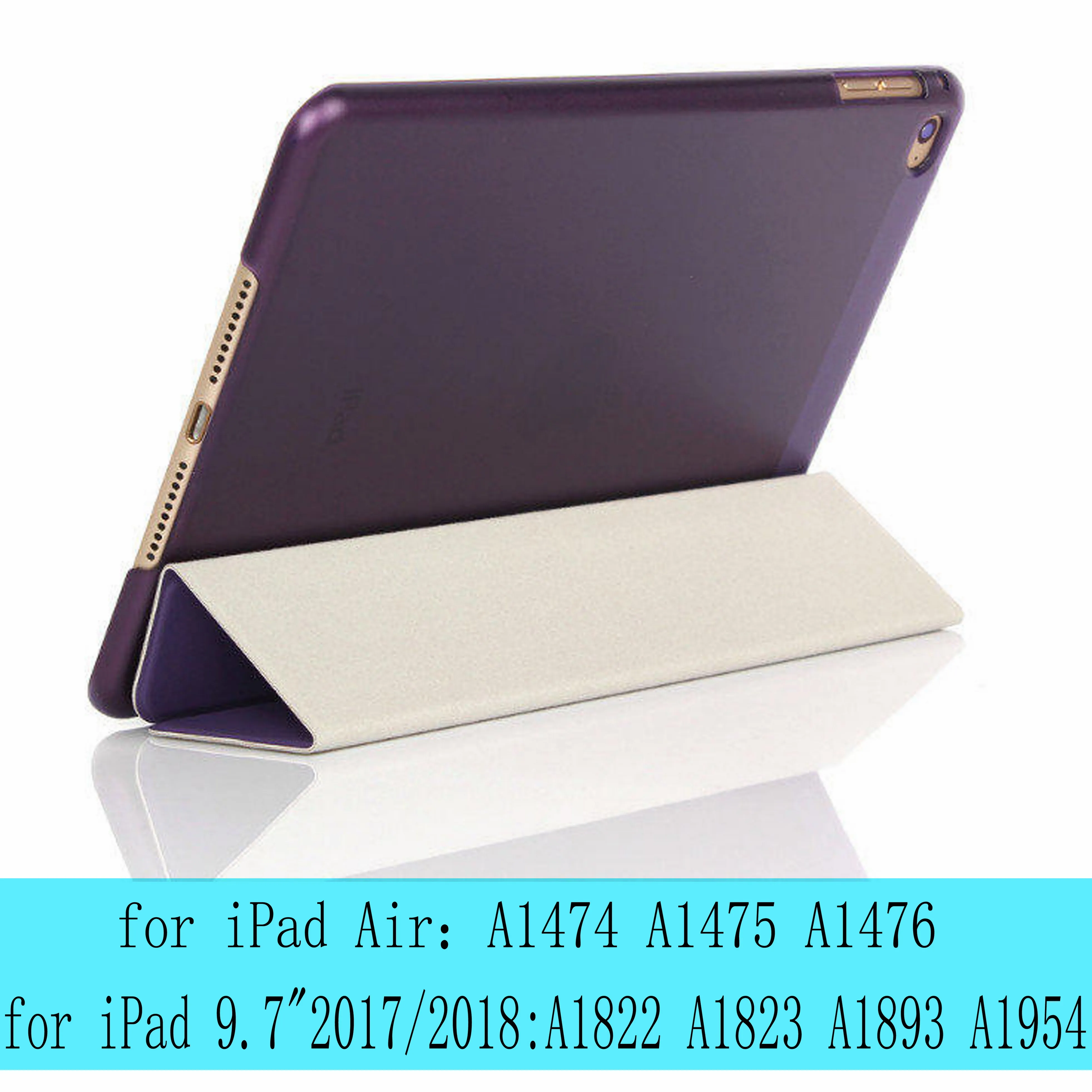 Чехол для iPad 9,7 воздуха, версия 1, 2, 3, ремешок Pro 10,5 прозрачная оболочка для 6th поколения Чехол Smart sleep wake up из искусственной кожи чехол - Цвет: purple-L-New9.7 Air
