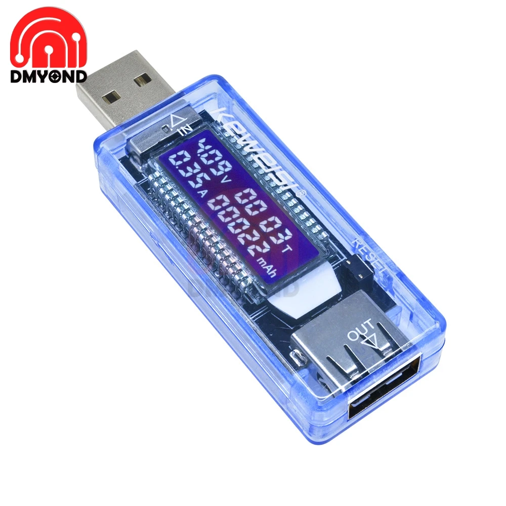 USB ЖК дисплей тестер текущего напряжения ёмкости фотометра батареи Вольтметр