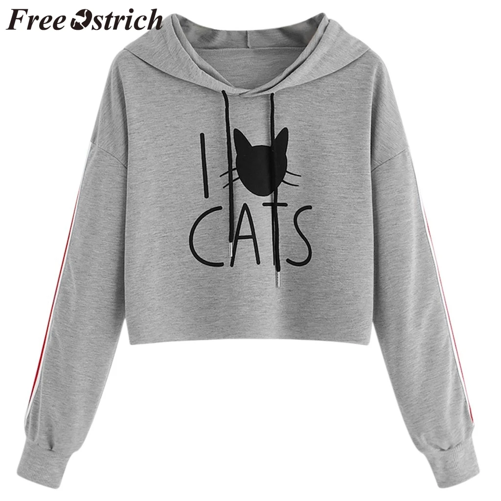 Женский свитер с принтом в виде страуса серый теплый круглым вырезом и надписями