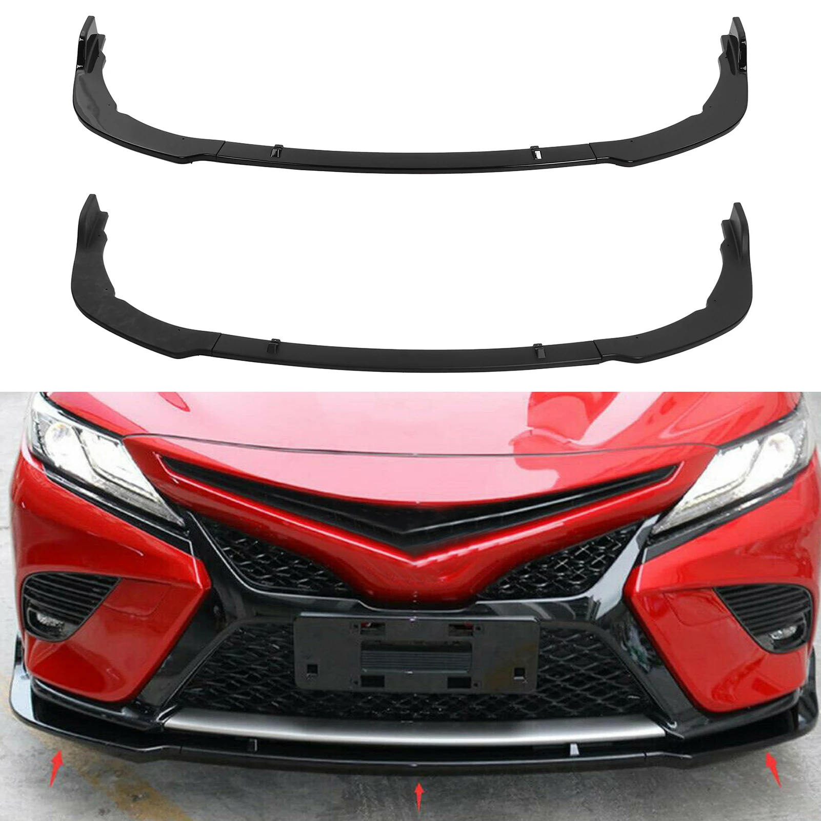 Front Bumper Lip Body Kit Splitter For Toyota Camry Se Xse 2018 2019 ...