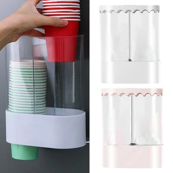 

HOT SALE Cup Holder Wall-Mounted Double-Barrel Paper Cup Rack Water Dispenser Dust Cup Holder Disposable Cup Holder