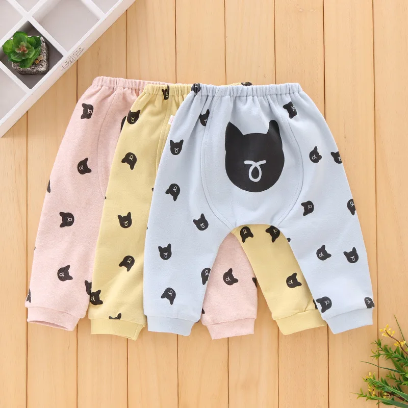 Joy Bear/ г. Весенне-осенние новые стильные штаны-шаровары из чистого хлопка детские штаны для кормления с героями мультфильмов