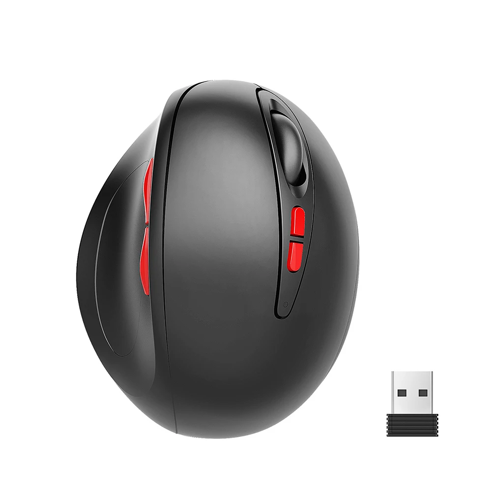 Домашний usb-приемник с питанием от аккумулятора эргономичная Вертикальная Чувствительная Точная беспроводная мышь удобная ручка оптическая Регулируемая dpi 2,4 ГГц
