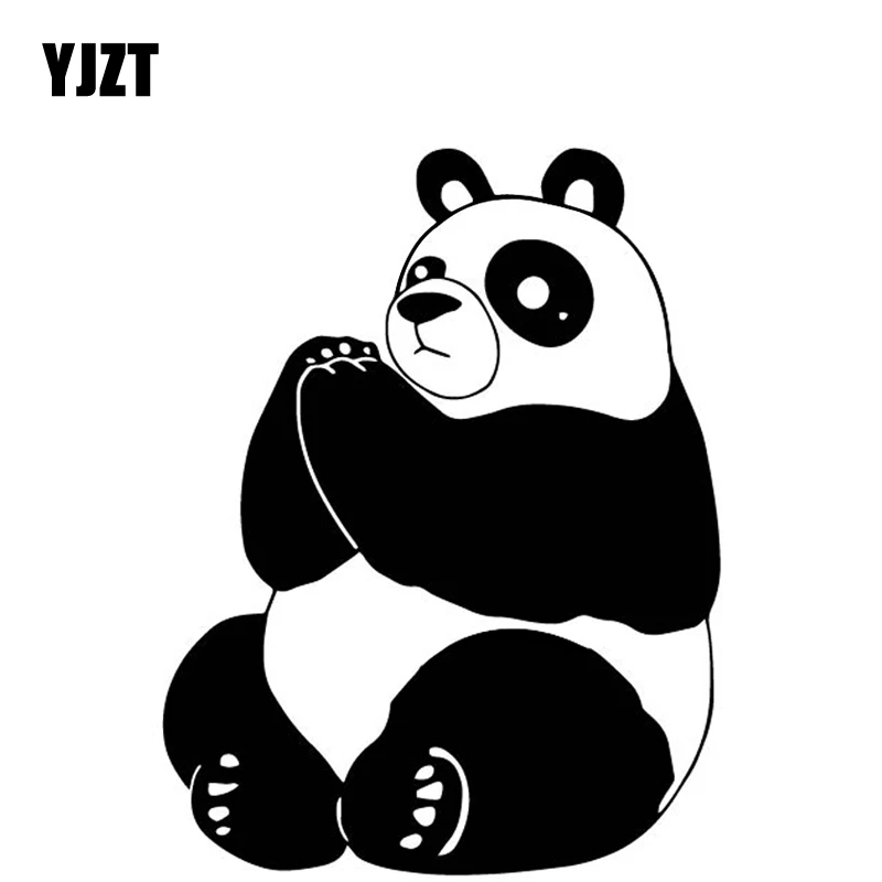 YJZT 12,5 см* 16,3 см панда мультфильм прекрасный украшения Виниловая Наклейка Автомобильные наклейки на бампер черный/серебристый C4-2288