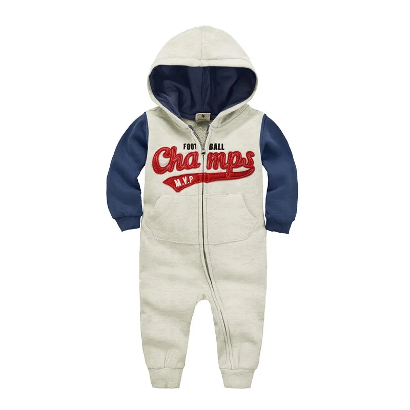 

Baby One-piece Hooded Romper INS-Children's Fall And Winter Clothes Plus Velvet