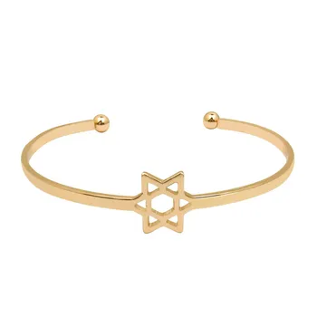

Women Creative adjustable Hexagram Bracelets Bangles Fashion Trendy Girl Cuff Wristband Jewelry Gift
