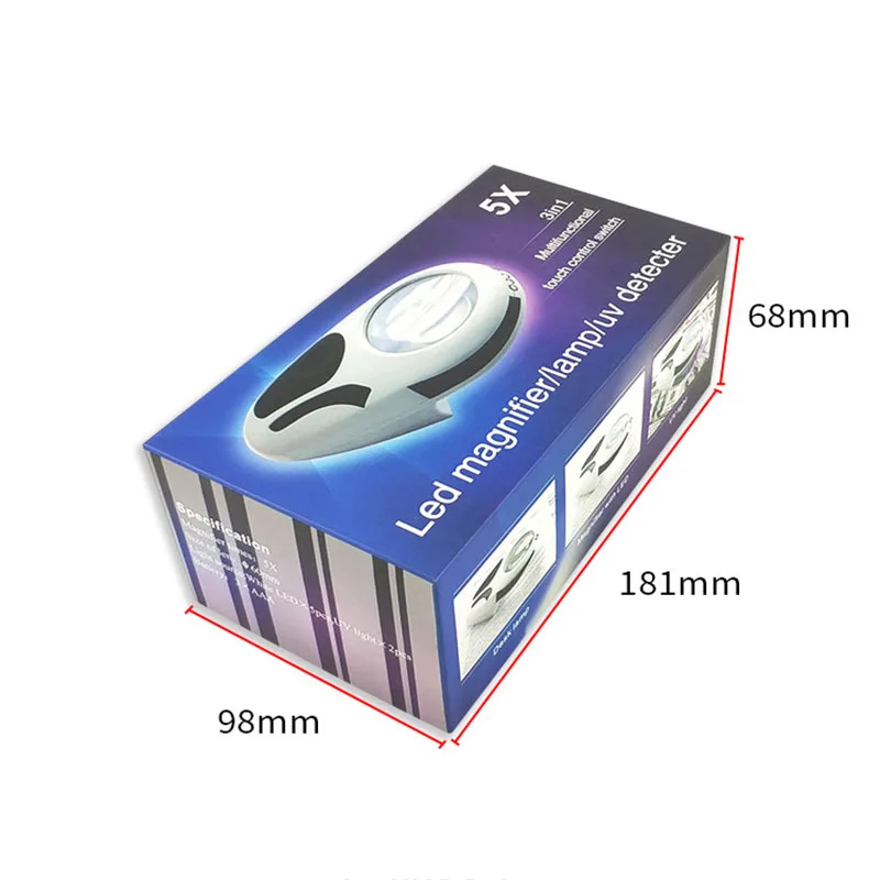 Factory Direct 2019 New Multi Function Desktop Handheld LED Illuminating Magnifier UV Light Touch Induction Flashlight