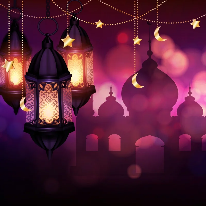 Фотофон Laeacco Ramadan Happy Eid Мубарак мусульманский фонарик Детская сцена виниловый