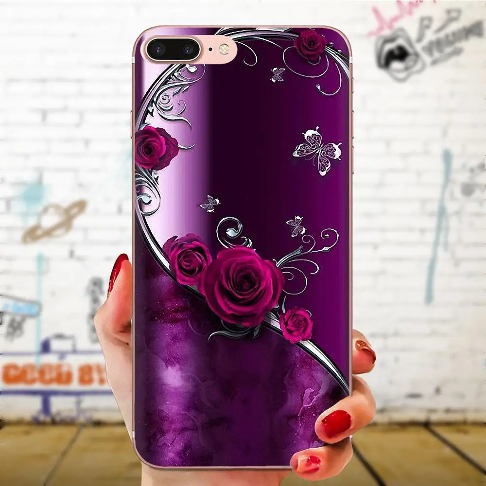 Мягкий цветочный узор из ТПУ со стразами для Huawei Honor Mate Nova Note 20 20s 30 5 5I 5T 6 7I 7C 8A 8X 9X 10